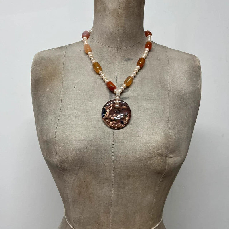 Chunky Pearl crystal necklace