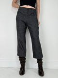 tartan checked grey cropped capri pants
