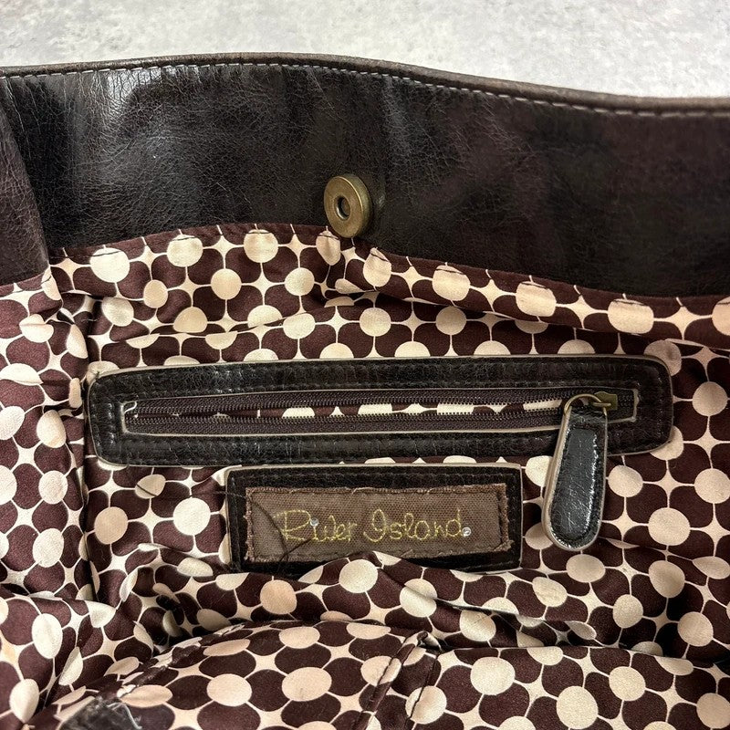 Chunky brown buckle chain shoulder bag