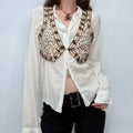 cropped festival boho beaded waistcoat