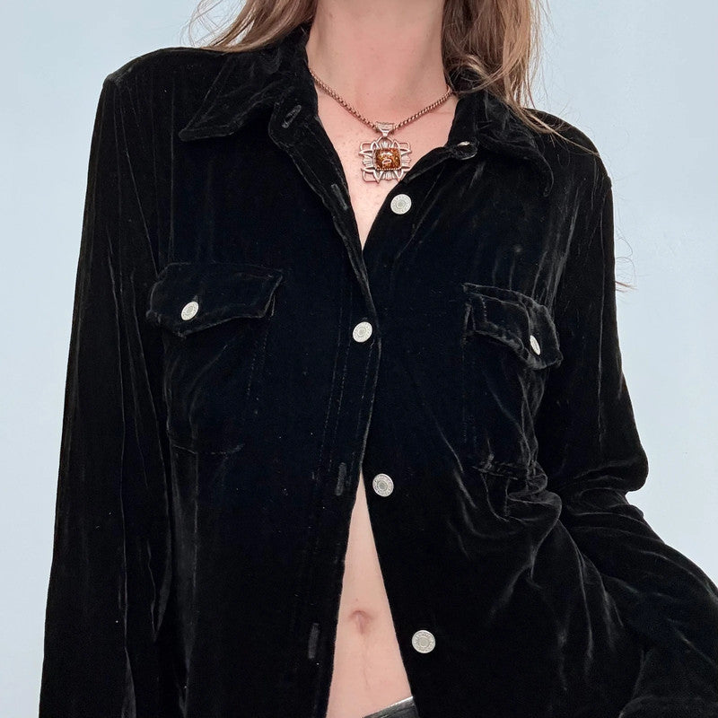 black velvet oversized shirt