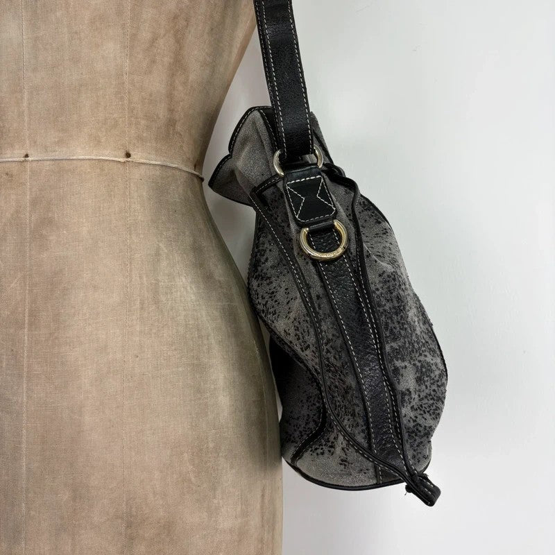 Vintage Lancel distressed leather Bucket bag