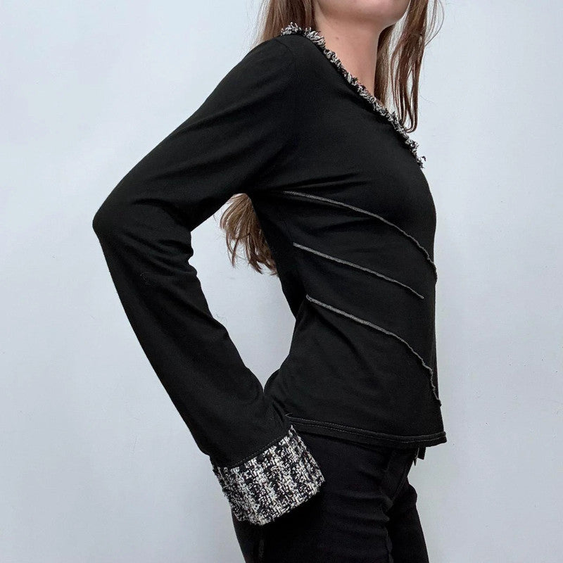 black flared asymmetric t-shirt