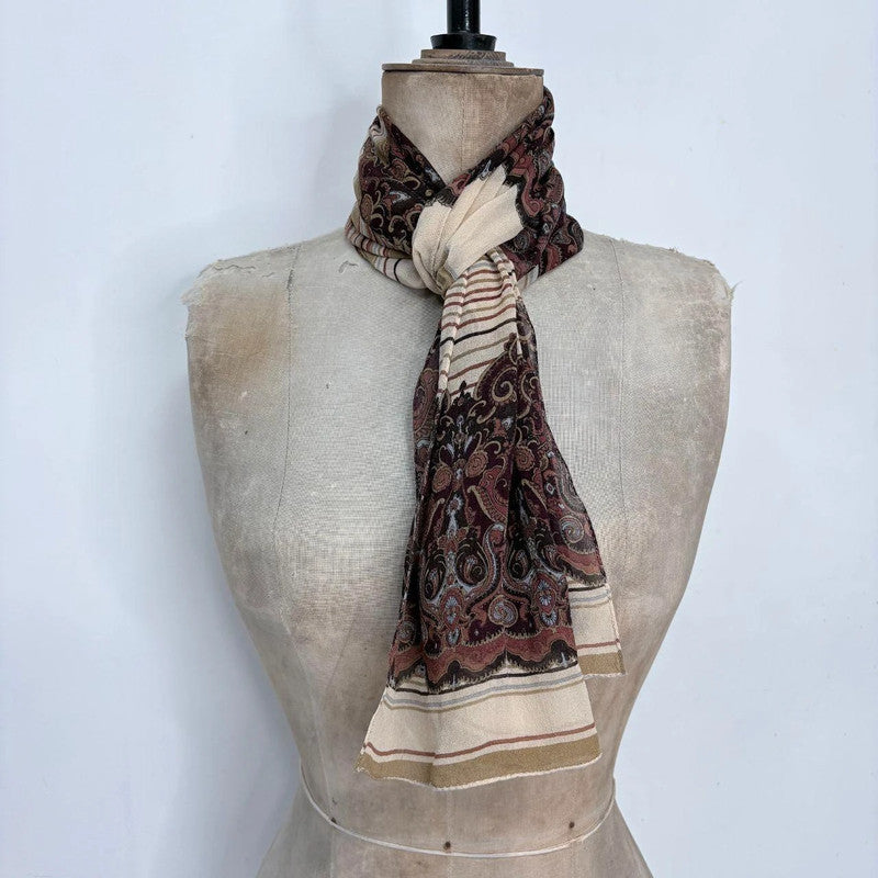 paisley semi-sheer scarf
