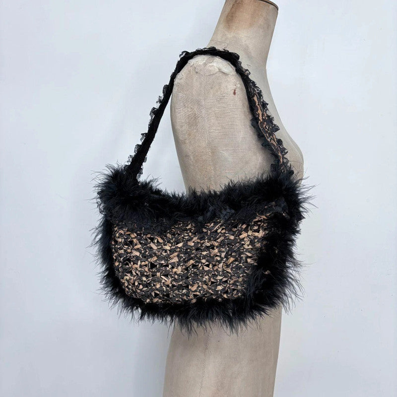 lace fluffy grunge bag
