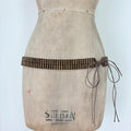 Brown beaded tie up belt
