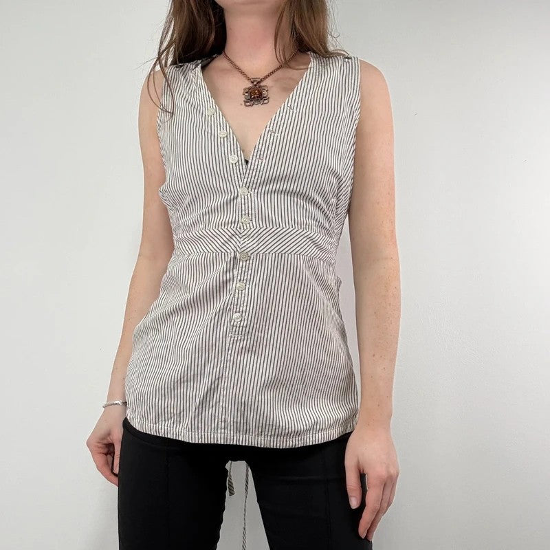pinstripe g-star cotton cargo waistcoat shirt