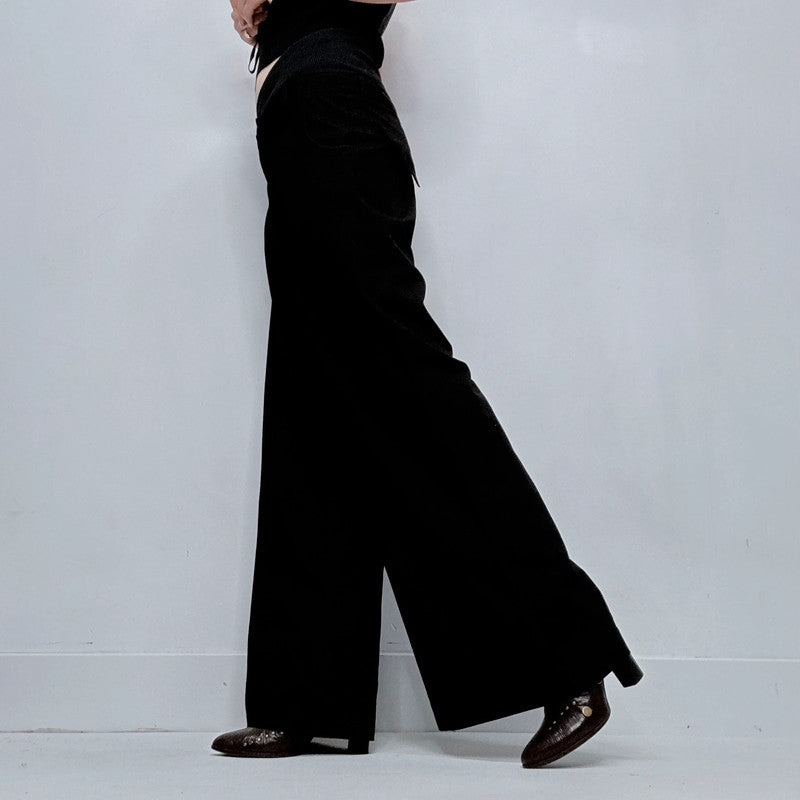 black cop copine wide leg trousers