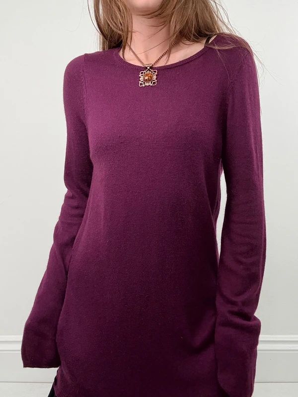 burgundy Maje layered long sleeve dress