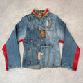 deconstructed flared jean handmade jacket