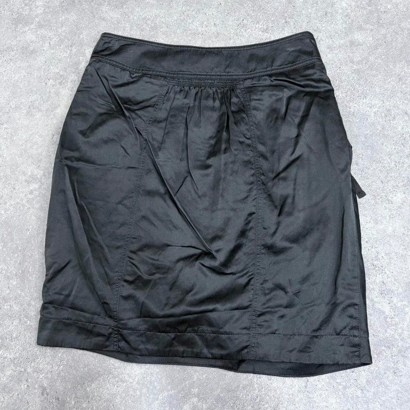 grey puff gathered mini skirt