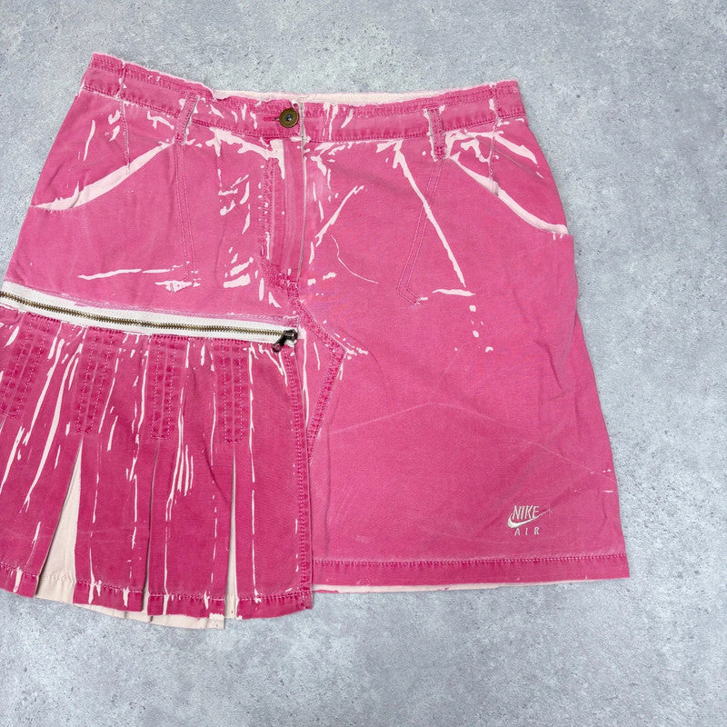 distressed asymmetric mini skirt