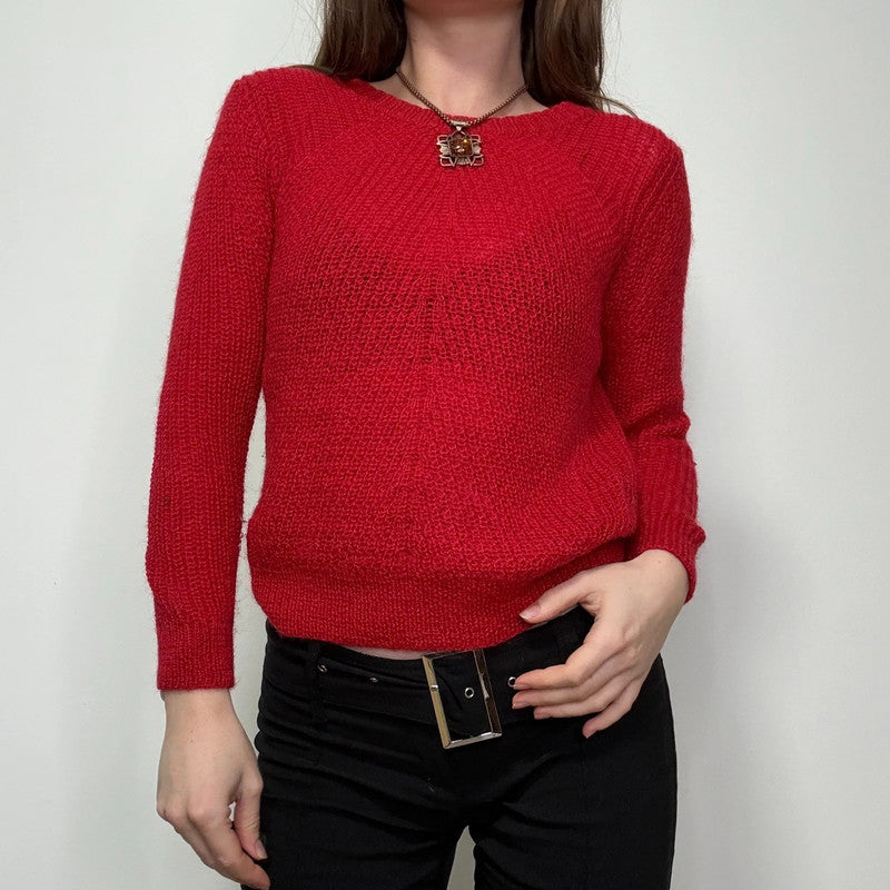 Sandro red wool knitted jumper