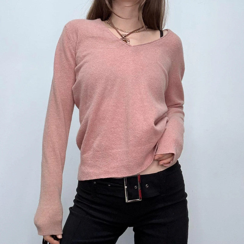 slouchy pink wool knitted jumper