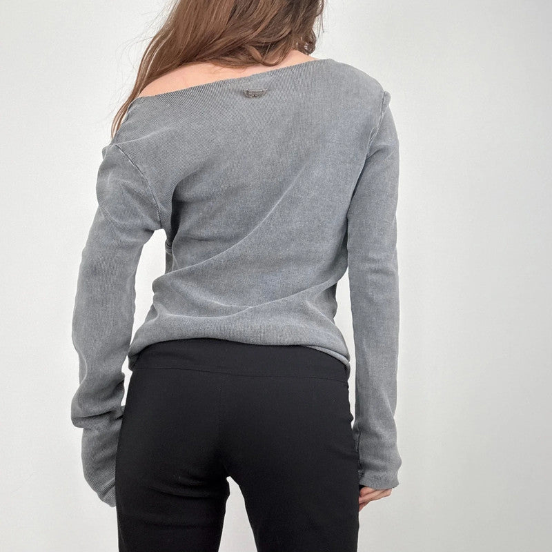 slouchy grey distressed t-shirt