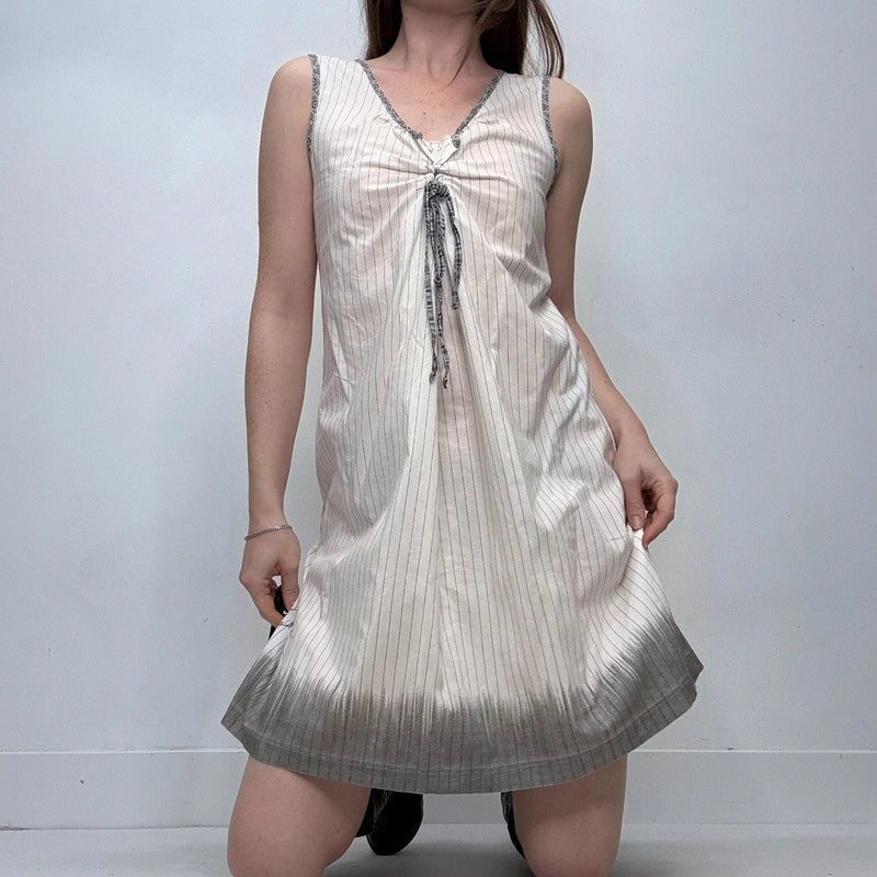 white pinstripe cop copine mini dress