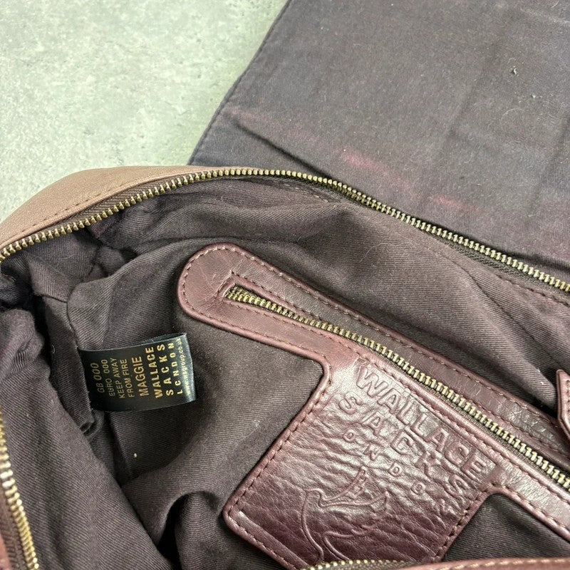 Brown buckle Y2K pocket slouchy tote bag