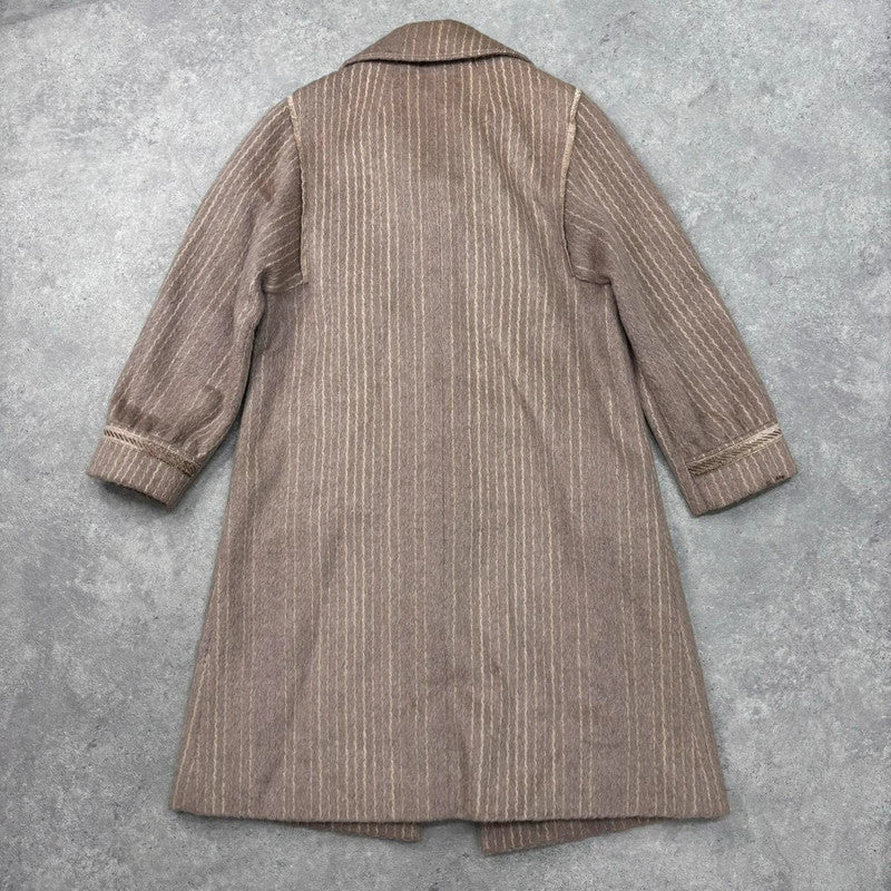 pinstripe wool slouchy trench coat