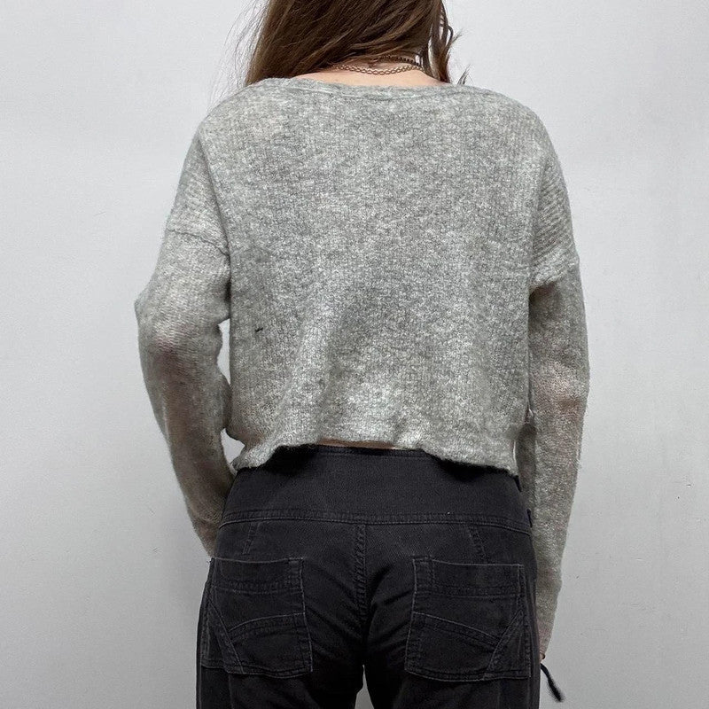 sheer mohair knit cropped jumper