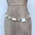 chunky white link waist chain