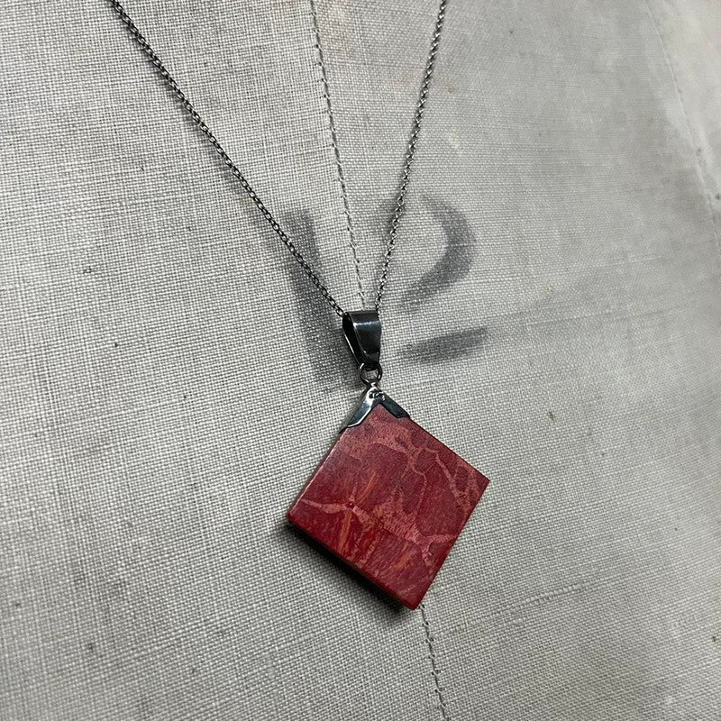 Chunky metal crystal pendant