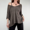 brown slouchy batwing t-shirt