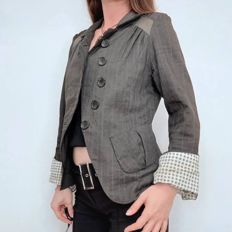 pinstripe flared asymmetric military napoleonic jacket