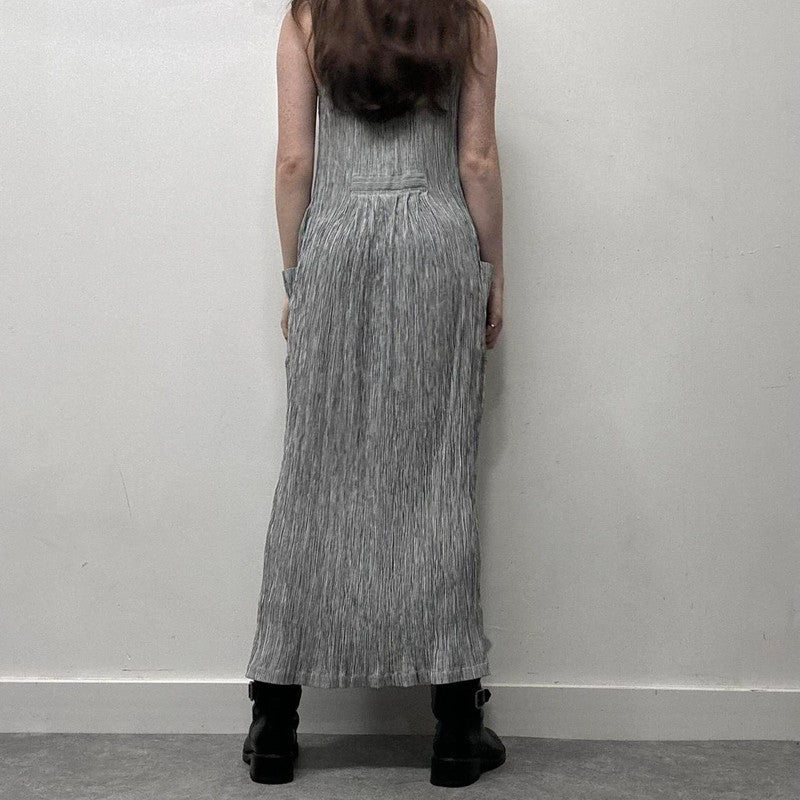 crinkle pinstripe maxi dress