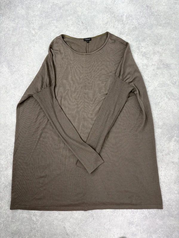 khaki batwing slouchy long sleeve dress
