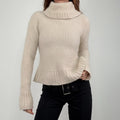 cream cashmere slouchy knit jumper