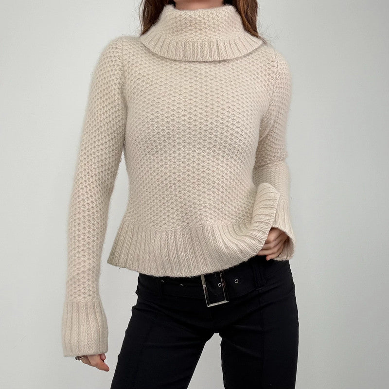 cream cashmere slouchy knit jumper