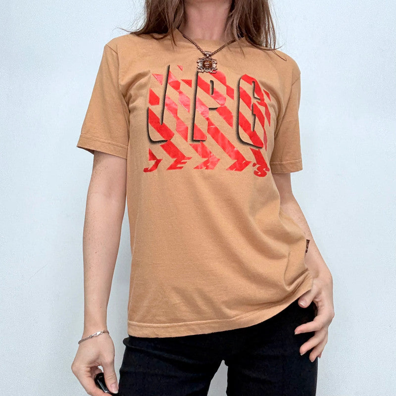 Jean Paul Gaultier brown graphic printed t-shirt