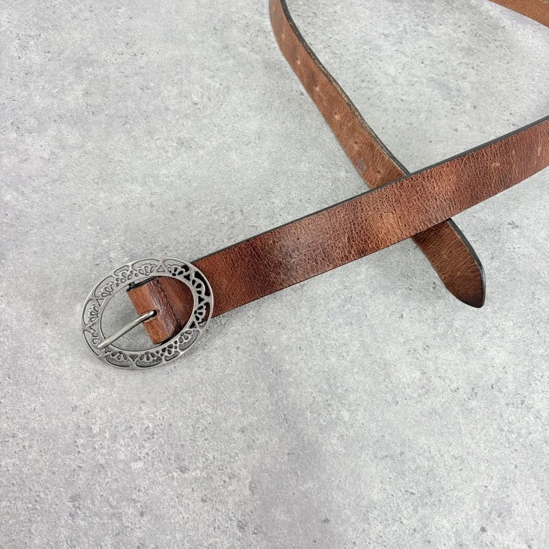 Tan leather western boho belt