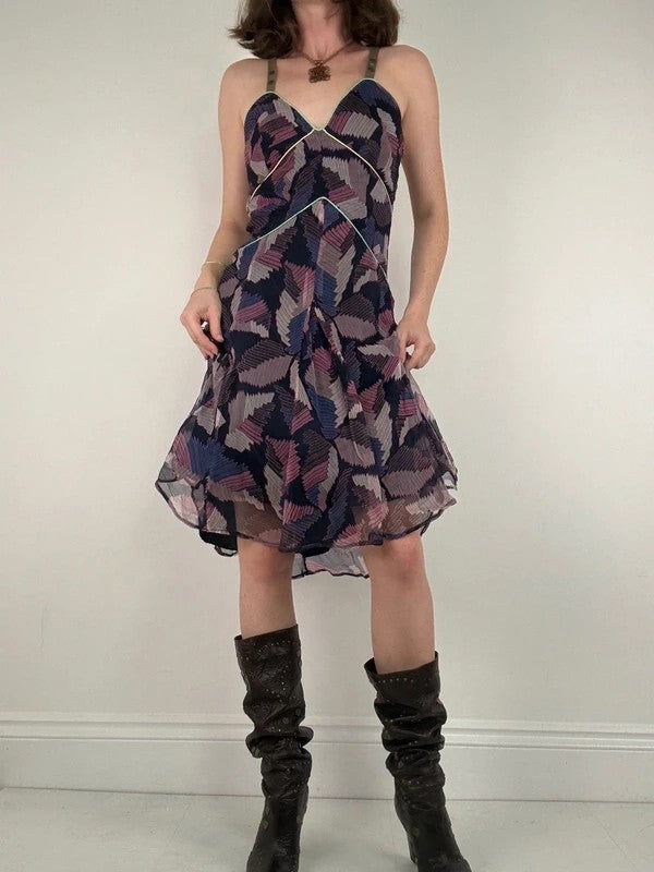 Cargo patterned layered diesel floaty grunge dress