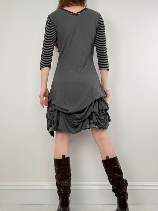 Cop Copine pinstripe gathered midi dress