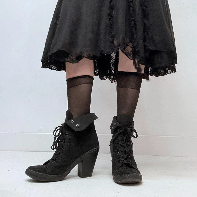 black pointed gothic grunge boots