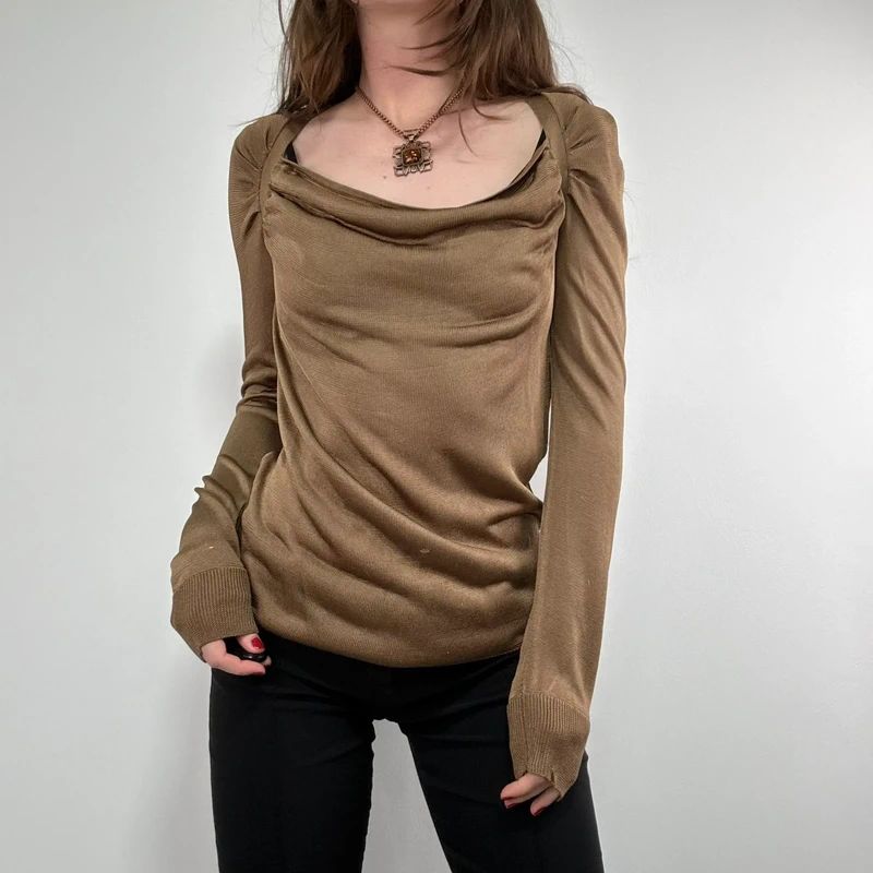 slouchy knit draped top