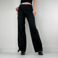 Cop Copine zip leg wide leg black trousers