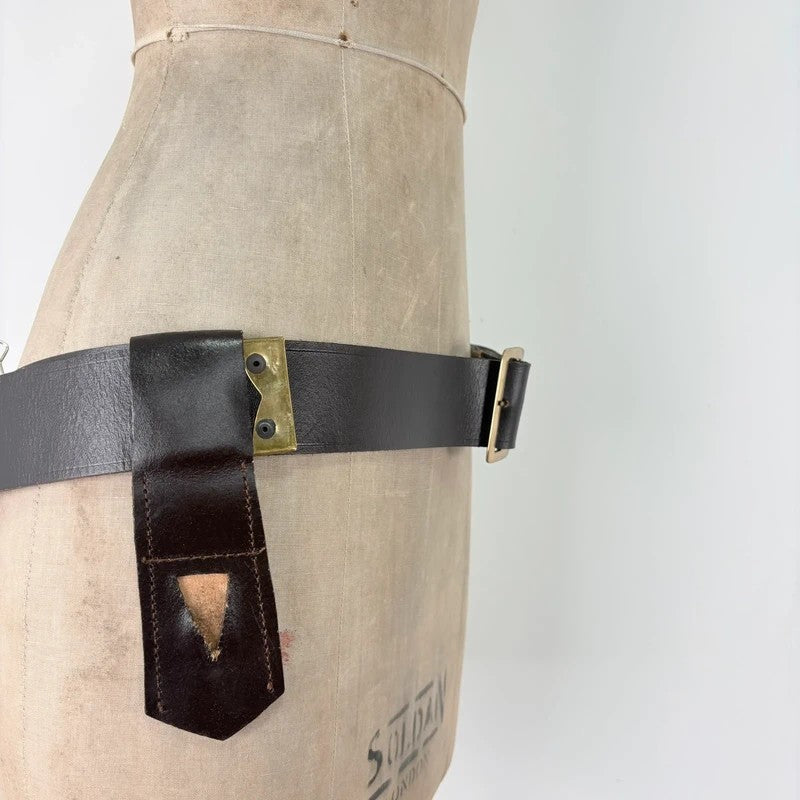 Brown leather wrap layered belt