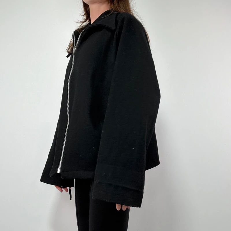 Black Wool Minimalist Jacket
