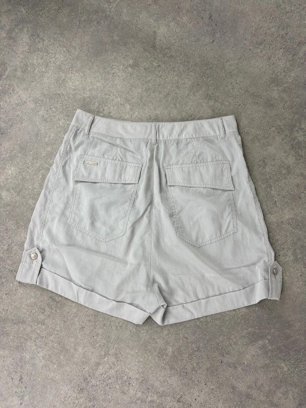 Cop Copine baby blue pleated cargo shorts