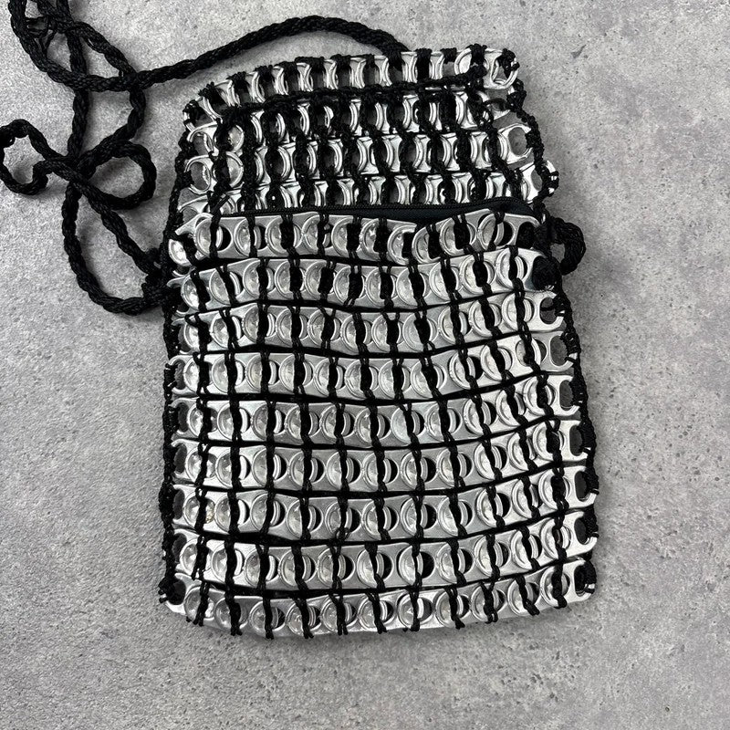 Vintage metallic can tab pouch bag