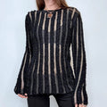 Black Louis Vuitton sheer rib knit jumper