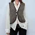 knitted boho studded waistcoat