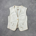 cream pinstripe Marithé + François Girbaud waistcoat vest