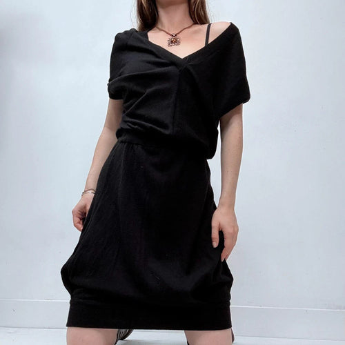 black asymmetric allsaints slouchy dress