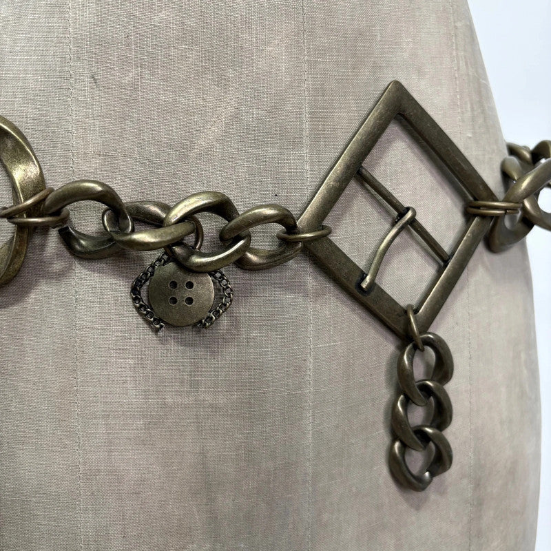 brass metal chain belt