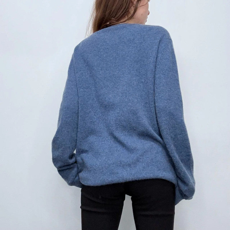 blue slouchy cashmere jumper