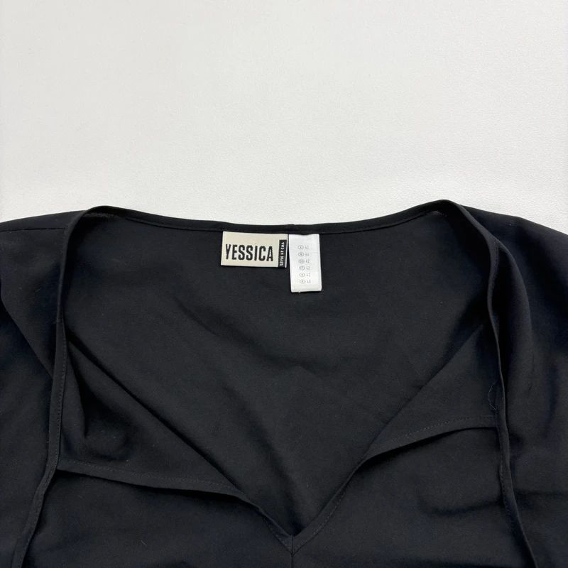 black flared floaty western boho blouse
