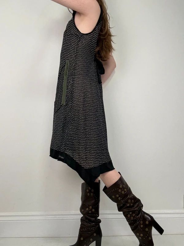 black polkadot Cop Copine midi dress
